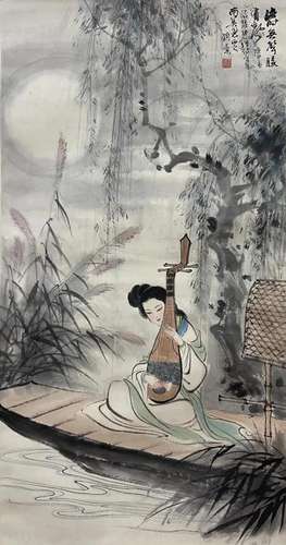 LIU DANZHAI, LADY PLAYING THE PIPA