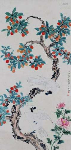 A Chinese Scroll Painting By Xie Yuemei