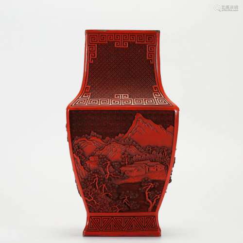 A Carved Cinnabar Lacquer Vase