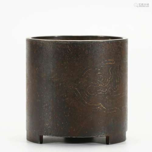 A Bronze Cylindrical Censer