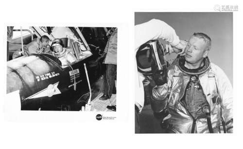 Diptych: views of Neil Armstrong in a cockpit of an X-plane ...