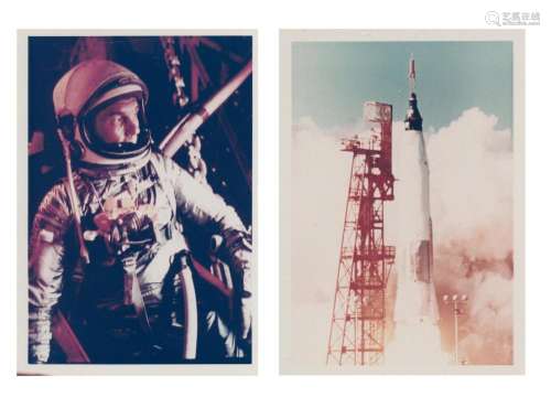Launch of the first American into orbit (2 views), Mercury-A...