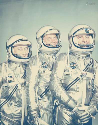 Portrait of America's first three astronauts, Project Me...