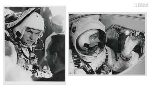 Two portraits of Frank Borman and James Lovell, Gemini 7, 4-...