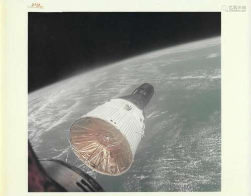 The historic first ever rendezvous in space, a view of Gemin...