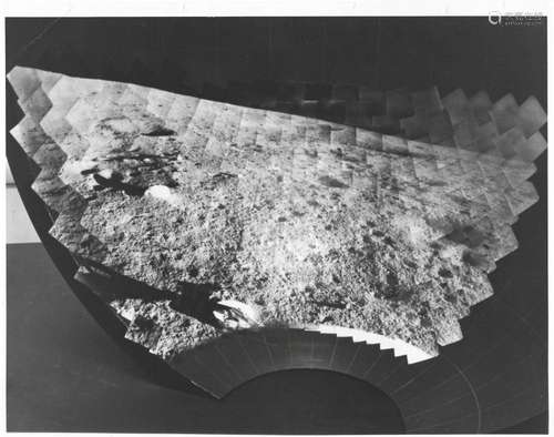 First American moonlander's footpad on lunar soil, Surve...