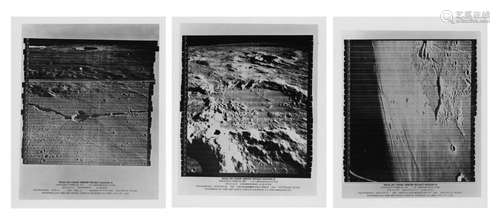 Lunar surface views (4 prints), Lunar Orbiter 3, Feb, 1967