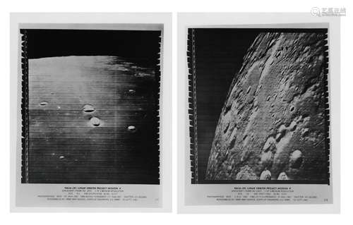 Lunar surface views (4 prints), Lunar Orbiter 5, Aug 1967