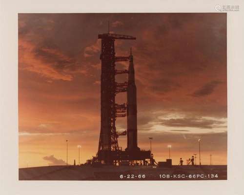 A view of the Saturn 500F on launch pad, Apollo Programme, J...