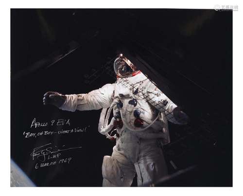 Russell Schweickart on the deck of the Lunar Module, SIGNED ...