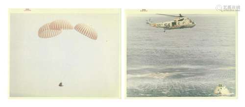 Four views of the splashdown and recovery, Apollo 9, 3-13 Ma...