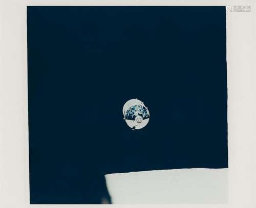 The first view of a Command Module over the Moon, Apollo 10,...