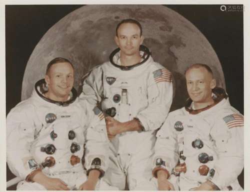 Official portrait of the crew before the historic mission to...