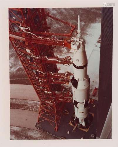 View of Saturn V being prepared for the launch, Apollo 11, 1...