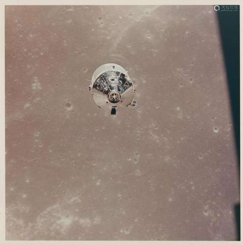 View of the Command Module Columbiaover the Moon, Apollo 11,...