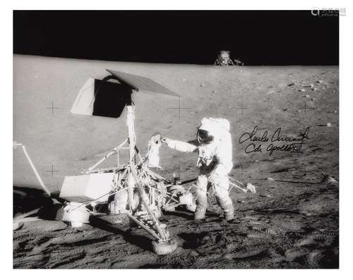 Charles Conrad examines the Surveyor 3 probe, SIGNED [large ...