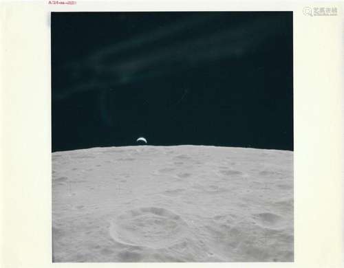 Earthrise near the Meitner Crater, Apollo 14, 31 Jan-9 Feb 1...