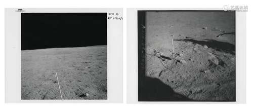 Diptych: lunar terrain at Station G, EVA 2, Apollo 14, 31 Ja...