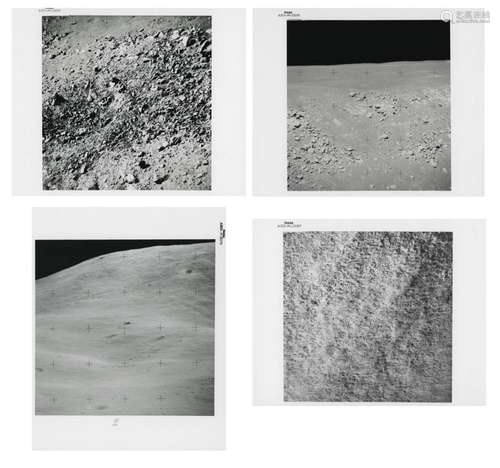 Telephotographs of distant moonscapes (4 views), Apollo 15, ...