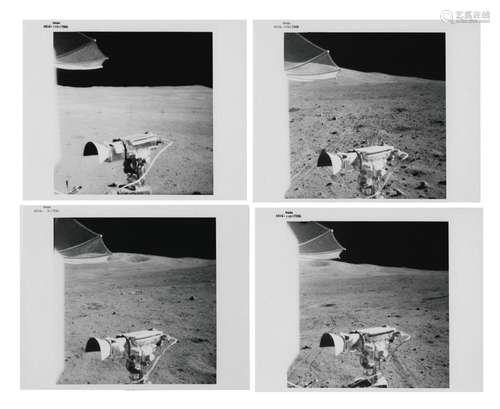 Lunar terrain during traverse; Stone Mountain, EVA 2 (4 view...