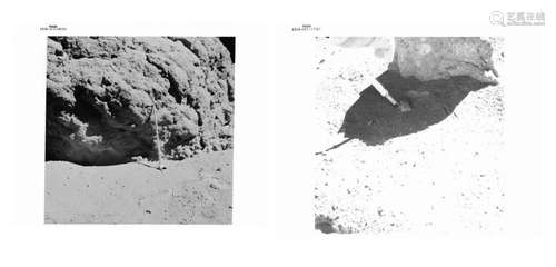 Diptych: gathering of soil samples, EVA 2 & 3, Apollo 16...