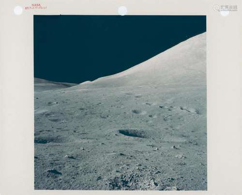 Moonscape at the Shorty Crater, Station 4, EVA 2, Apollo 17,...