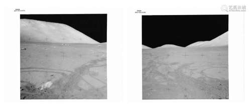 Last tracks of the Lunar Rover viewed through the LM window ...