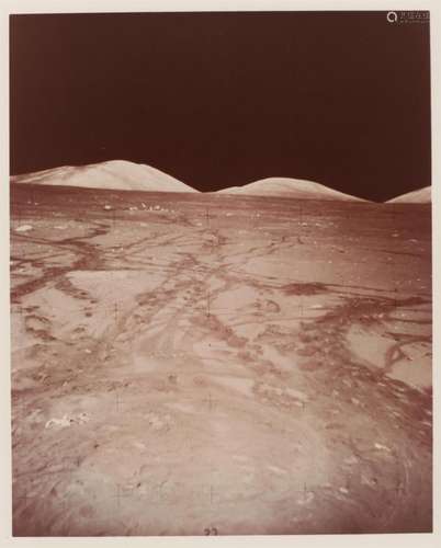 The last tracks of the Rover on the Moon seen from the LEM&#...