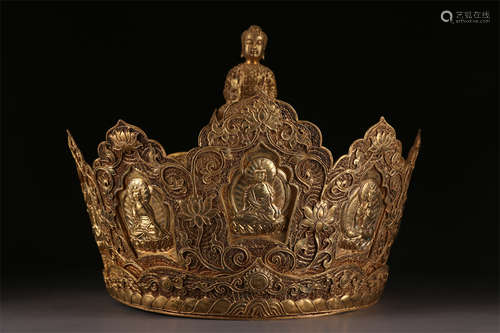 A Gilt Silver Filigree Mitre.