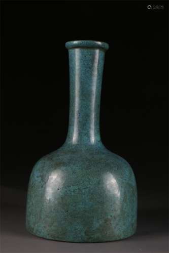 A Lujun Glazed Bell-Shaped Porcelain Bottle.