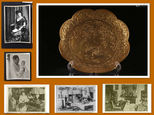 A Gilt Copper Plate with Sunflower-Shaped Rim.