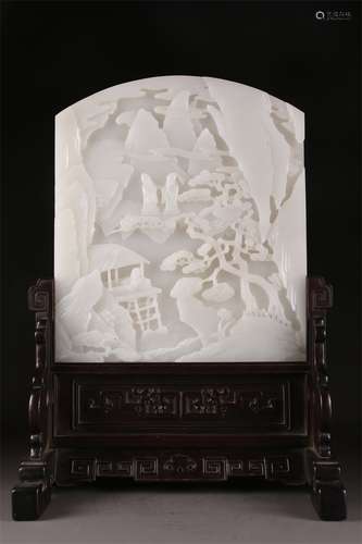 A Hetian Jade Table Screen.