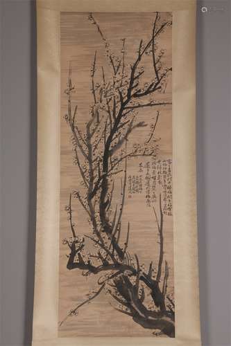 A Plum Blossoms Painting on Paper by Shi Tao.