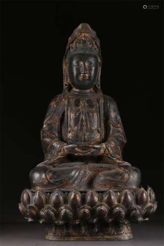 An Avalokitesvara Statue with Lotus Throne.