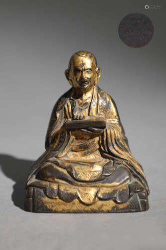 Gilt Bronze Figure of Guru