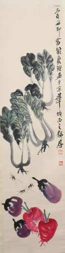 Chinese Fruits Painting, Qi Baishi Mark
