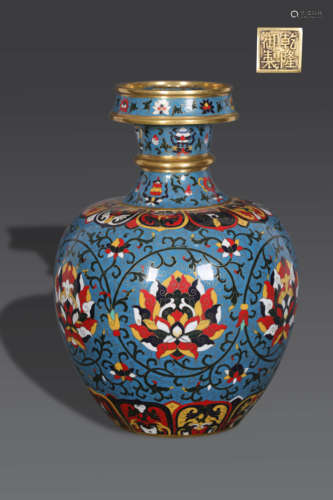 Cloisonne Enamel Lotus Vase