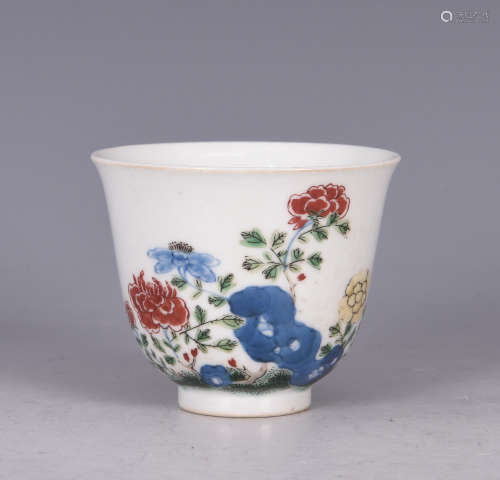Wucai Glaze Floral Cup