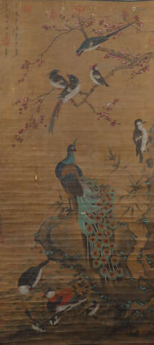 Chinese Flower and Bird Painting, Wang Ruoshui Mark