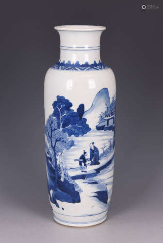 Blue and White Figure Vase