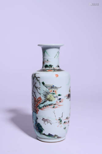 Wucai Glaze Rouleau Vase