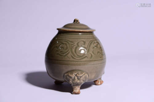 Incised Yaozhou Kiln Floral Censer