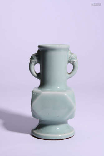 Celadon Glaze Double-Eared Vase