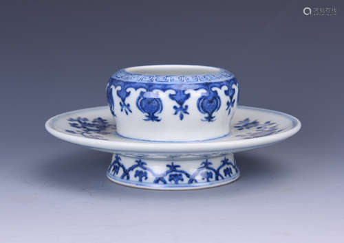 Blue and White Floral Stem Cup