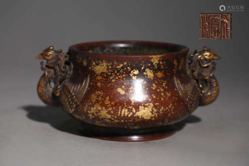 Gold Splash Bronze Censer