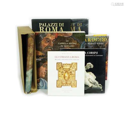 Lot of 16 books regarding the history of art of Rome