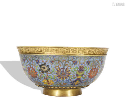 A Cloisonne enamel 'flowers' bowl