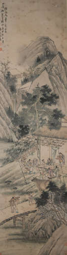 A Wu guandai's landscape and figure painting