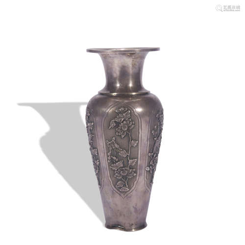 A silver vase