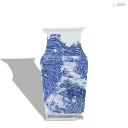 A blue and white 'landscape' vase